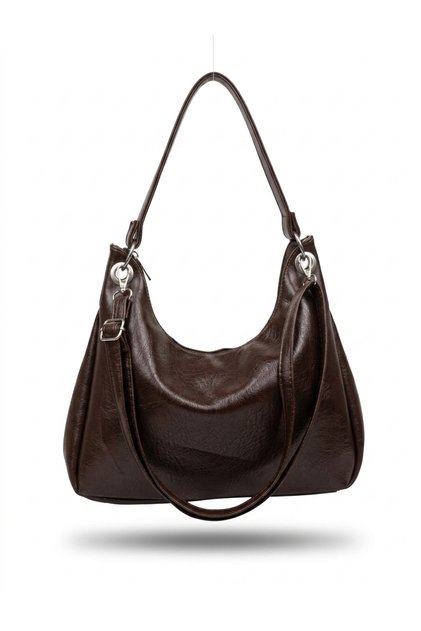 Women's Shoulder Bag Sofia with 2 Straps, Metal Ring and Clip Detail