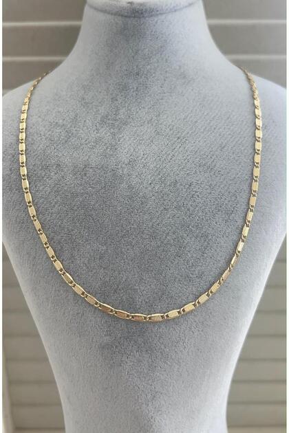Women's Patterned Gold Steel Necklace, Non-Tarnishing, Non-Fading Combination Necklace