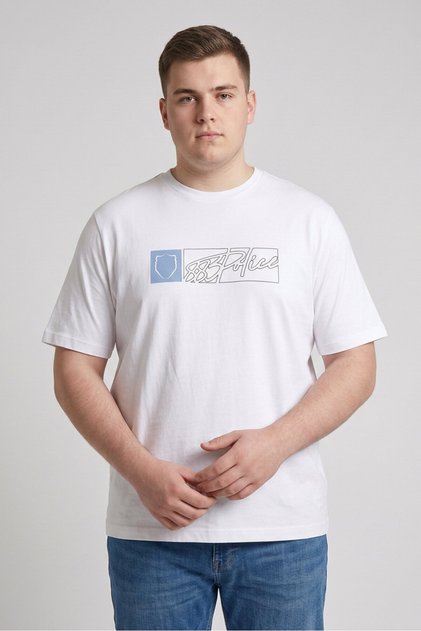 Men Crew Neck Short Sleeve Graphic Print T-Shirt, White