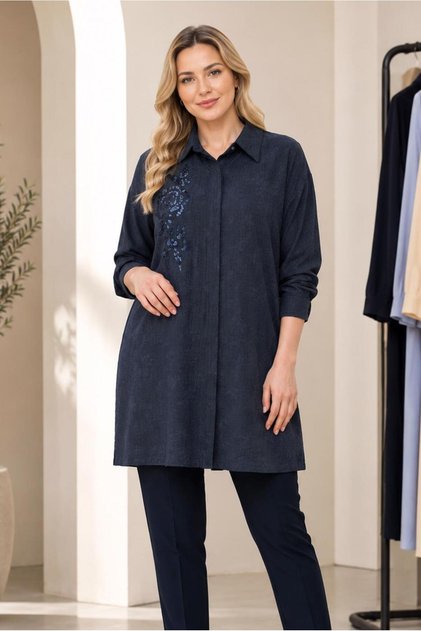 Shirt Collar Jacquard Tunic 21045
