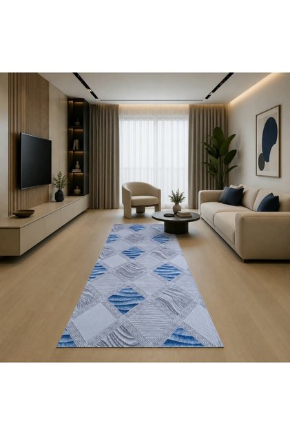 Covor Antiderapant Mavi, Poliester, 100 x 300 cm
