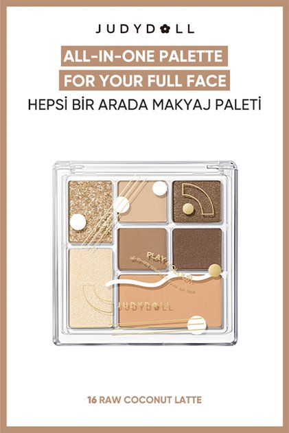 All In One Makyaj Paleti | Göz Farı, Allık, Aydınlatıcı ve Kontür Paleti 16