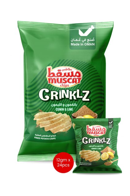 Muscat Chips Crinklz Cumin Lime 24X12Gm