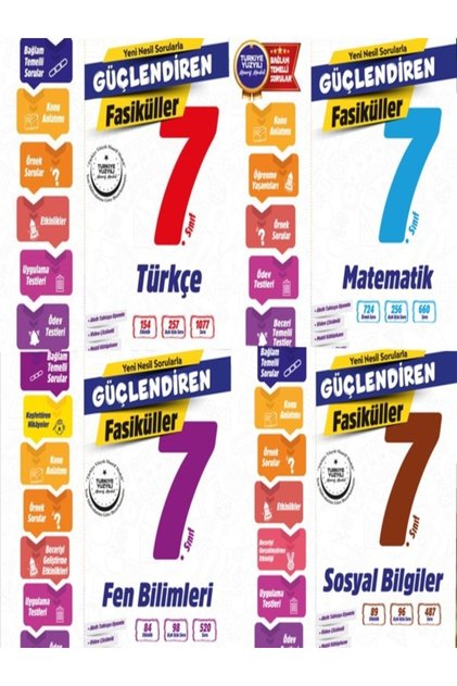 7.SINIF YENİ BAĞLAM TEMELLİ GÜÇLENDİREN FASİKÜL 4'LÜ SET (TÜRKÇE-MATEMATİK-FEN-SOSYAL)