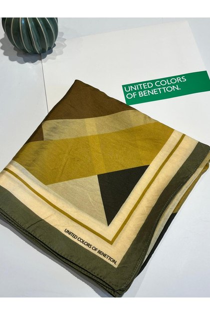 Viskon Geometrik Desenli Eşarp