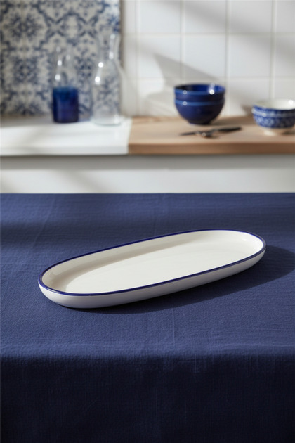 Toledo Oval Kayak Plate 25cm Rim Navy Blue
