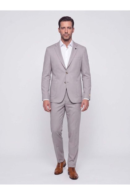 Gray Mono Collar 6 Drop Casual Suit