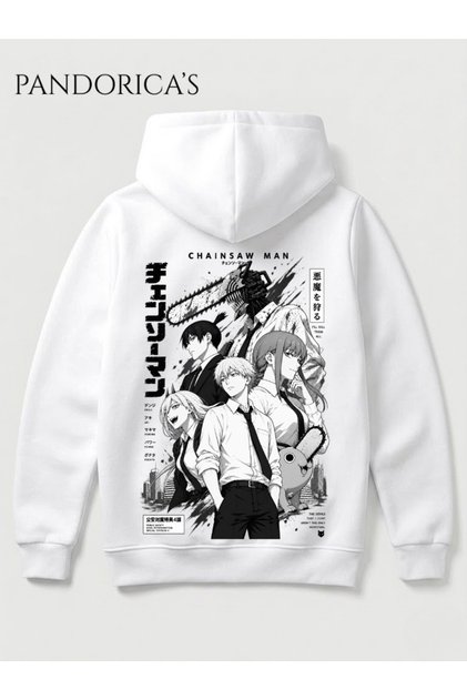 CHAINSAW MAN Anime Manga Tasarım Serisi Yazılı SIRT ve ÖN Baskılı Unisex Kapüşonlu Pamuklu Sweatshirt Hoodie