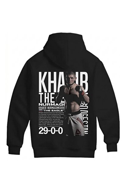 Hanorac unisex supradimensionat, 100% bumbac, cu imprimeu, designat de Khabib Nurmagomedov