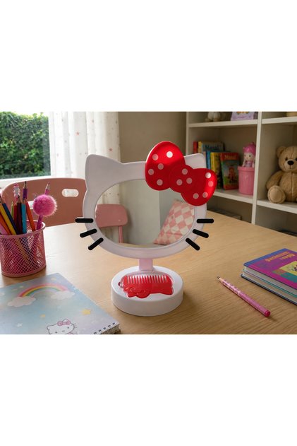 Kız Çocuk Hello Kitty Temalı Dekoratif Çocuk Odası Aynası