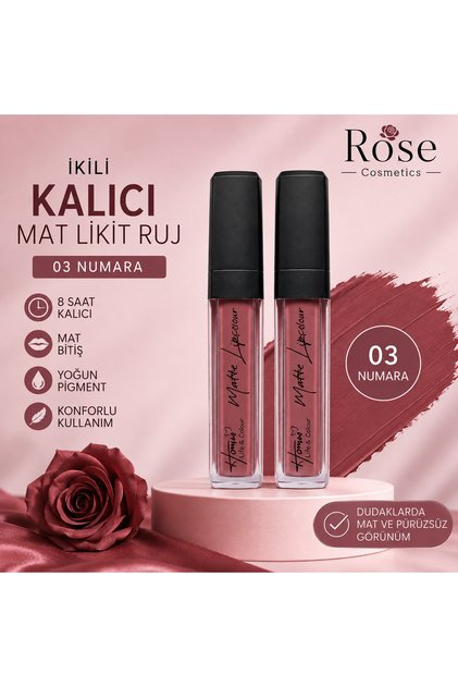Rose Cosmetıcs Kalıcı Mat Likit Ruj 2 li
