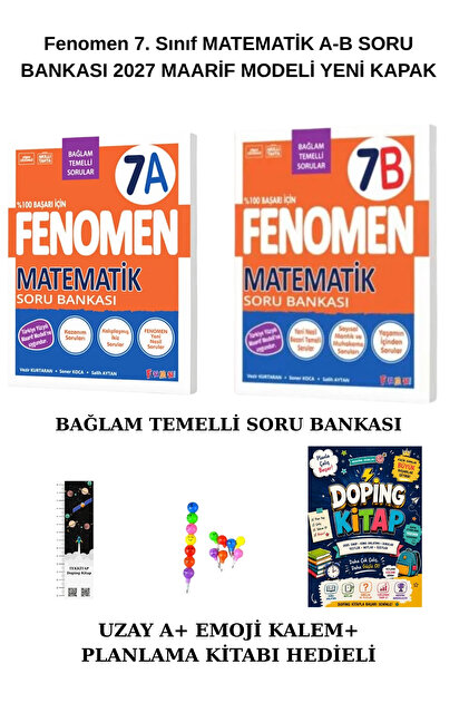 Fenomen Yayıncılık Fenomen 7. Sınıf Matematik A-B (2 Li) Bağlam