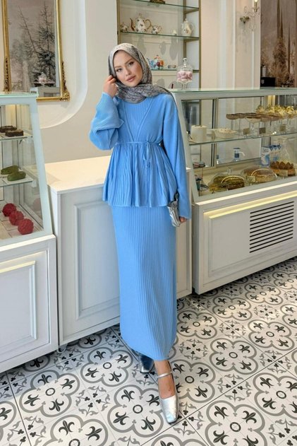 Medusa Gilet Dress Baby Blue