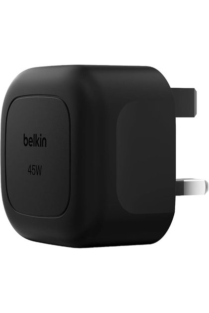 شاحن بيلكن بوست تشارج السريع بقوة 45 واط USB-C لهواتف آبل آيفون 16، 16 بلس، 16 برو، 16 برو ماكس، 15، 15 برو