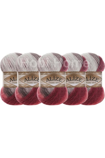 Angora Gold Batik Fir de tricotat manual, Pachet de 5 bucăți, 500 gr - Culoare 1984