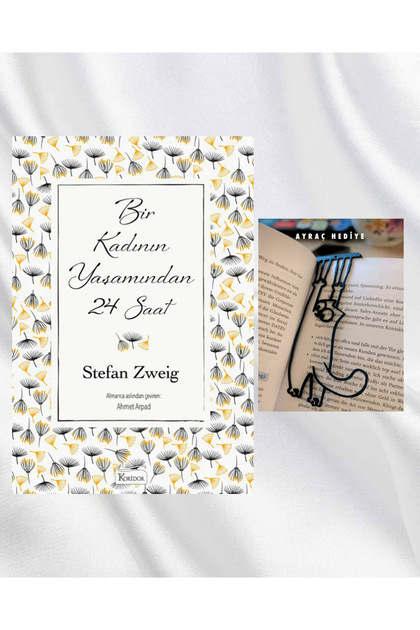 24 Hours from a Woman's Life / Paperback / Bookmark with Swinging Cat Figure Gift