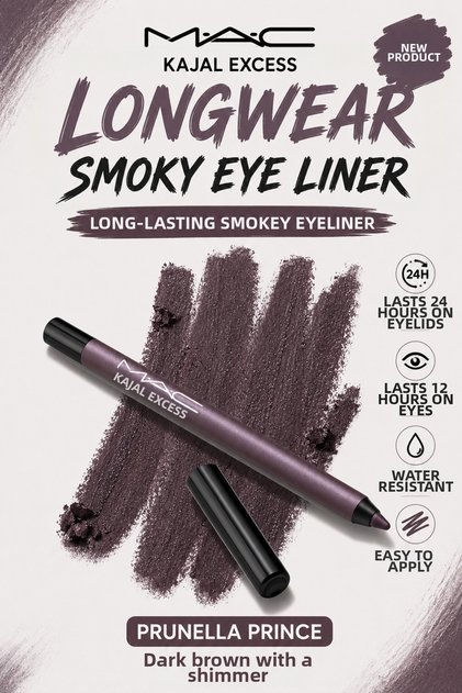 Kajal Excess Smoky Eye Pencil - 24 Hour Long-Lasting Waterproof Kajal Pencil