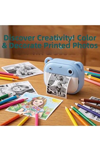Minicam Instant Print Kids Camera – Inkless Thermal Printing, 24Mp Dual Lens, 1080P Hd Video, 2" Screen
