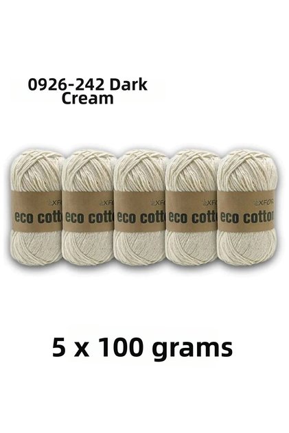 5 Pack Eco Cotton 100Gr-200M No:0926-242 Dark Cream