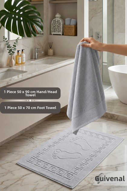 Since |   Set of 2 Hand Towels & Foot Towels |   50X90 cm Hand/Head Towel - 50X70 cm Foot Towel Psps |   Towel |   Towel Set |   Towel Set |   Dowry |   Home Textiles