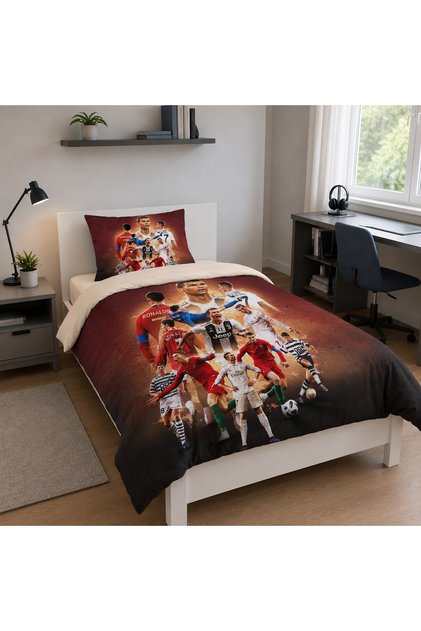 Gift Duvet Cover Cristiano Ronaldo 3D Themed Single Duvet Cover Set