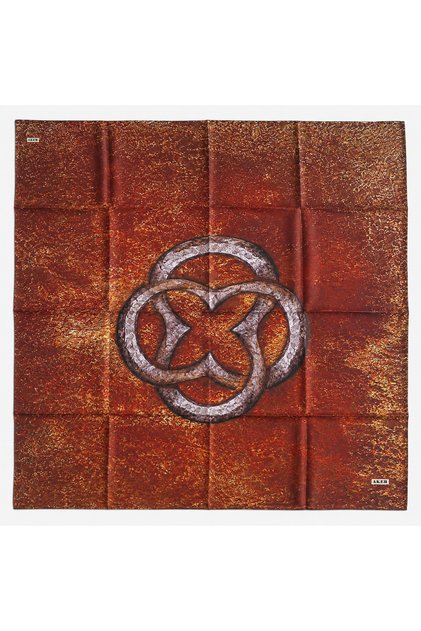 Red Mixed Pattern Tivil Silk Scarf 31923