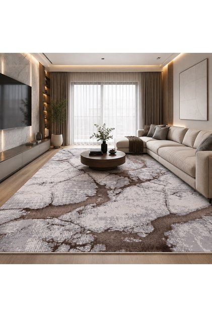 Casa Rossa | Covor SENA Maro | Covor lavabil antiderapant, pet friendly, cu model imprimat, pentru living și bucătărie
