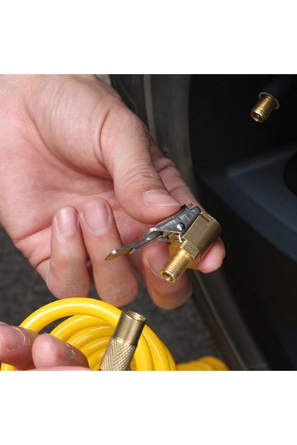 1PC Car Auto Brass 8mm Tyre Wheel Tire Air Chuck Inflator Pump Valve Clip Clamp Connector Adapter Ca