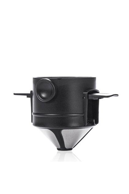Black Coffee Filter Portable Stainless Steel Coffee Tea Funnel Reusable Tea Infuser Coffee Dripper D