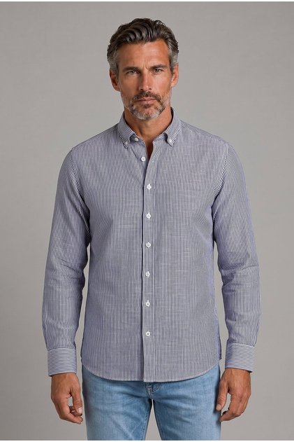 Brown Regular Fit Cotton Linen Long Pasha Collar Shirt