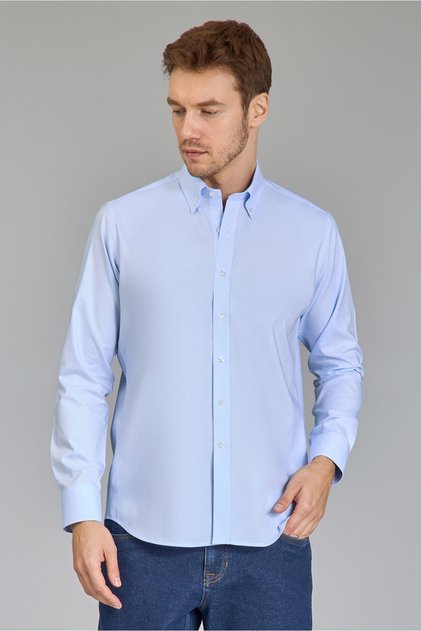 Regular Fit Pal Bdk Collar Uk Classic Without Pocket Light Blue