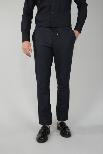Siyah Jagger Lastikli Polyamid Polyester Erkek Pantolon