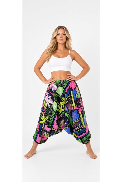 Kadın Beli Lastikli Yoga Şalvar Pantolon ( Boyu 75 cm )