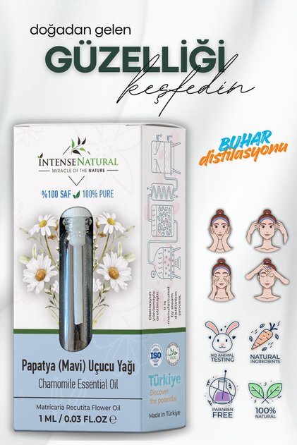 Papatya (Mavi) Uçucu Yağı 1 ml %100 Saf ve Doğal Chamomile Essential Oil