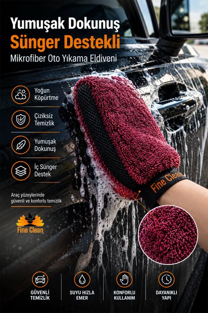 Soft Touch Sponge Backed Microfiber Car Wash Mitt | Intense Foaming, Scratch-Free Cleaning