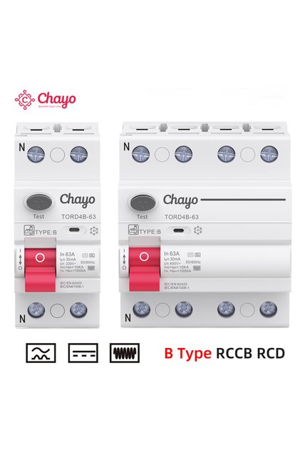 40A 2 Pole 30 mA RCD RCCB Type B Earth Leakage Residual Current Circuit Breaker Evse 2P 4P AC 40a 63
