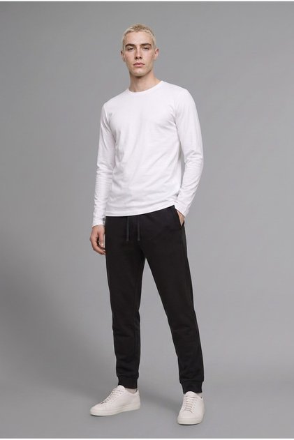 Boxy Fit Crew Neck Cotton Long Sleeve Basic T-Shirt I3710Ax26Au