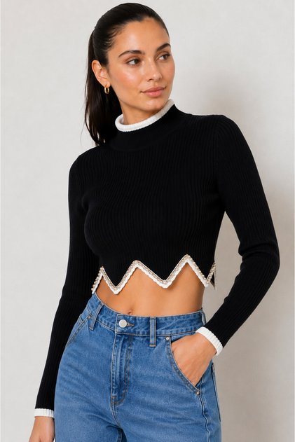 Knitwear crop stone