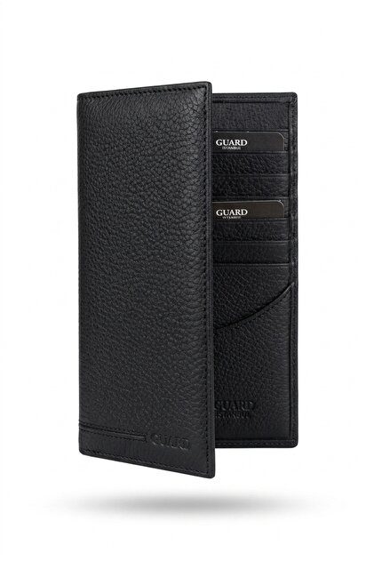 Thin Black Leather Portfolio Hand Wallet