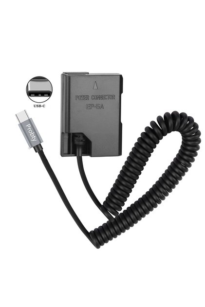 كابل USB-C من بروبتي EP-5A، طقم محول طاقة USB-C، بطارية وهمية EN-EL14 EN-EL14a لكاميرا نيكون D3100 D32