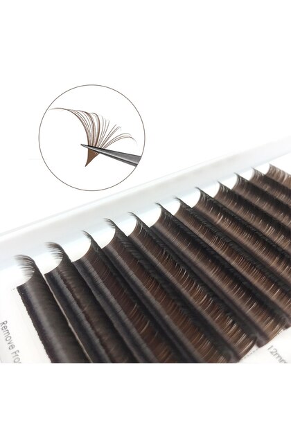 Mix 8-14mm 0.07mm C Dark Brown CoMango Easy Fanning Gradient Red Green Blue Purple Color Eyelash Ext