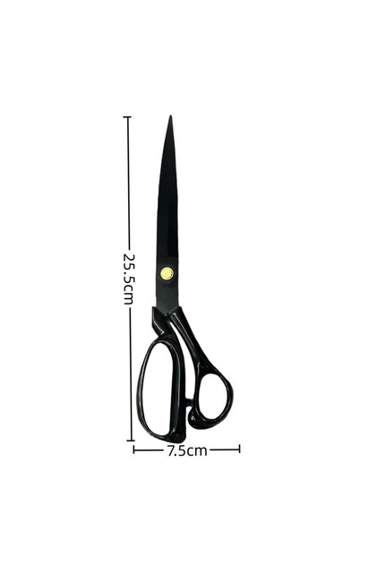 Black 10inch Stainless Steel Black Blade Rust Proof Household Sewing Scissors Art Scissors Fabric Cu