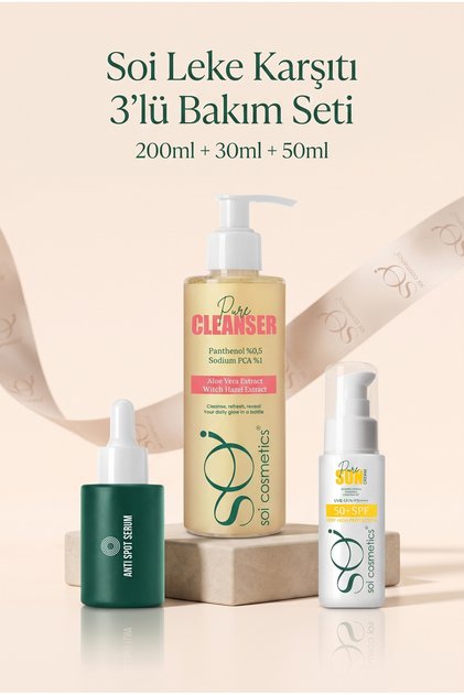 Anti-Blemish 3-Piece Care Set - Facial Cleanser, Niacinamide Serum & Spf 50+ Sunscreen