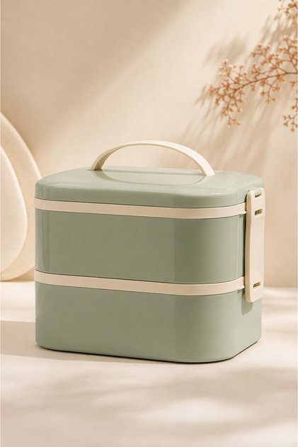 Tier - 2 Katlı 304 Paslanmaz Çelik Hazneli Lunchbox 1000 ml