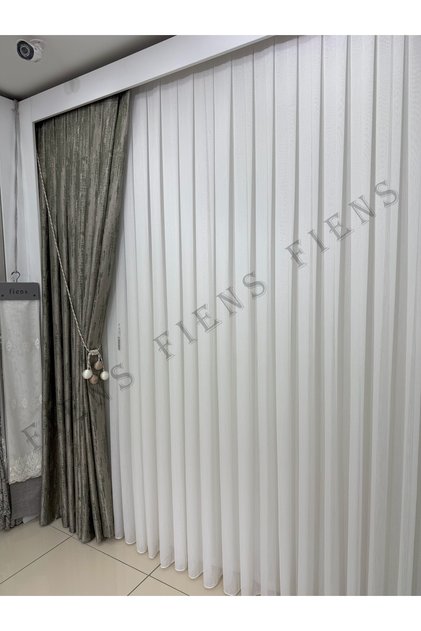 BAMBU LÜKS BELLA YOĞUN DOKULU 1/3 Sık Pileli Tül Perde Ağır Gramajlı Ütü İstemez