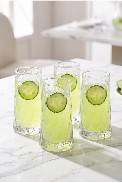 4-częściowy zestaw szklanek do napojów bezalkoholowych Leafy 345 ml