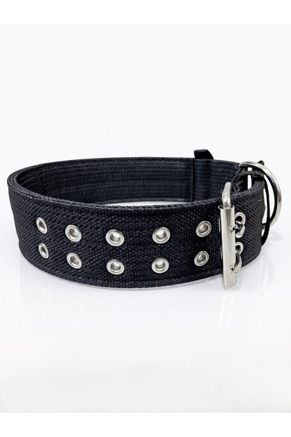Sturdy Dog Collar - Black for Strong Dogs with Double Tongue Metal Buckle