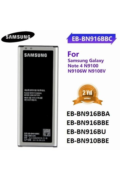 Day Samsung Galaxy Note 4 Sm-n910a Batarya Pil Eb-bn916bba Eb-bn910bbe Orijinal Kutulu 2 Yıl Garanti