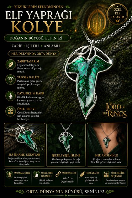Elf Leaf the Lord of the Rings Necklace Steel Leaf Pendant the Lord of the Rings