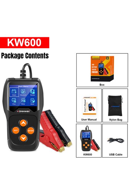 KONNWEi-KW600 KONNWEi 12V Car Battery Tester Supports Online System Upgrades Print Fault Data Batter